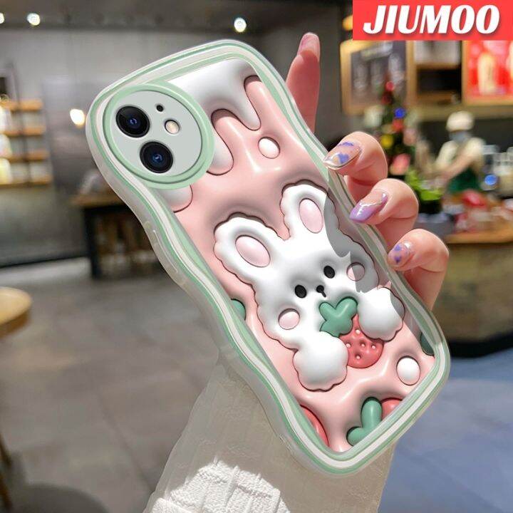 jiumoo-เคสโทรศัพท์กันกระแทกสำหรับ-vivo-y51-2020-y31-2021-y51a-2021-y53s-y33ลายการ์ตูน3d-ลายกระต่ายสตรอเบอร์รี่แฟชั่นเคสโทรศัพท์แบบนิ่มกันกระแทกเคสซิลิโคนใสสีสันสดใสป้องกันเลนส์กล้องเคสใส