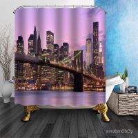 New Product Brooklyn City Shower Curtain Polyester Fabric Screens Curtains For Bathroom 3D Waterproof Bath Curtain With