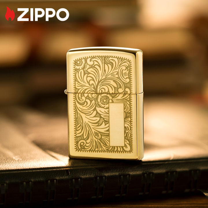 zippo-venetian-design-high-polish-brass-pocket-lighter-zippo-352bการออกแบบสไตล์เวนิส-ไฟแช็กไม่มีเชื้อเพลิงภายใน