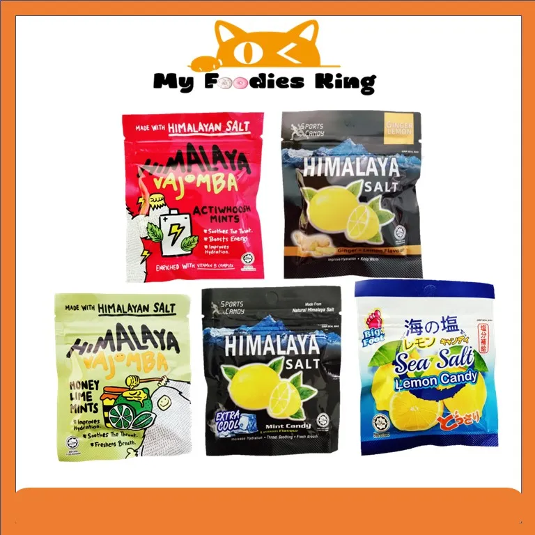 Big Foot Himalaya Vajomba Actiwhoosh Salt Extra Cool Mint Lemon Flavour  Ginger Honey Lime Mint Sport Candy 15g [HALAL]