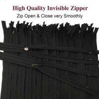 10Pcs Nylon Invisible Zippers 15-60cm(6Inch-24Inch) Black White Invisible Coil Zipper for Tailor Sewer Sewing Craft Home Textile