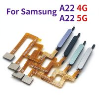 สำหรับ Samsung G Alaxy A22 4กรัม5กรัมเดิมเซ็นเซอร์ลายนิ้วมือกลับบ้านปุ่มเมนูที่สำคัญจดจำลายนิ้วมือ F LEX สายเคเบิ้ล