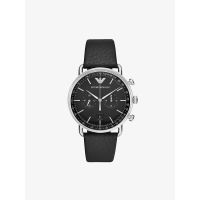 นาฬิกาข้อมือผู้ชาย EMPORIO ARMANI Chronograph Black Leather AR11143