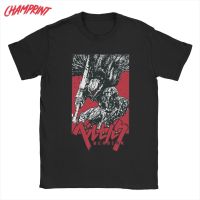 Japanese Manga Berserk Guts Tshirts Men 100 Cotton T Shirts Swordsman Gatsu Manga Anime Tee Shirt Clothes 100% cotton