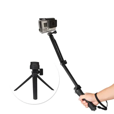 Go Pro ขาตั้งกล้องมือจับ3ทาง,ขาตั้งกล้องแบบโมโนพ็อดไม้เซลฟี่สำหรับ Gopro 11 10 9 8 7 6 5 4 3 2 1 SJ4000 SJ7 Yi 4K DJI OSMO ชุดกล้องถ่ายภาพ