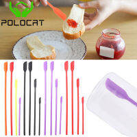 Polocat 4pcs Lengthen Mini Lengthen Makeup Silicone Jar Spatulas Cake Cream Scrapers Kitchen Tools