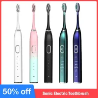 ✥ 2023 New Sonic Electric Toothbrush USB Rechargeable Metal Teeth Brush IPX7 Waterproof For Adults Teeth Whitening Cleaning Brush