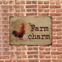 Celestineor Vintage ไก่ Coop ป้ายโลหะดีบุก-Distressed Farm Charm ภาพวาดสำหรับ Rustic Aluminium Wall Decor