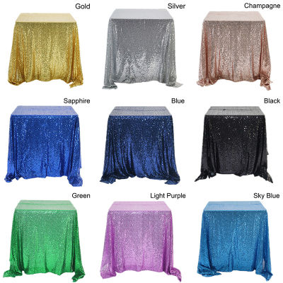 p5u7 1PC Home Decor Glitter Sequin Table Cloth Tablecloth Table Cover Rectangular Table Skirt Wedding Party