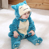 Green Onesie Baby 0-3 Years Cosplay Costume Cute Kawaii Anime Kigurumis Winter Jumpsuit Soft Flannel Pajama Halloween Gift