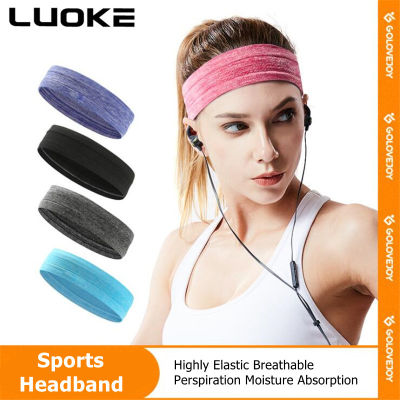 Luoke ผ้าคาดศีรษะสำหรับเล่นกีฬาผู้ชายและผู้หญิงซิลิโคน Headscarves หน้าผากป้องกันวิ่งโรงยิมเล่นบาสเก็ตโยคะ Beam เหงื่อกีฬา Absorption