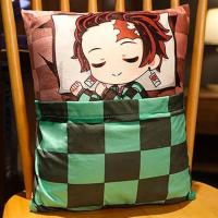 Hot sale！หมอนนุ่มๆลาย [ดาบพิฆาตอสูร]"Demon Slayer""Kimetsu no Yaiba"สุดน่ารักแบบเปิดไดผ้าห่มหมอนรุ่นใหม