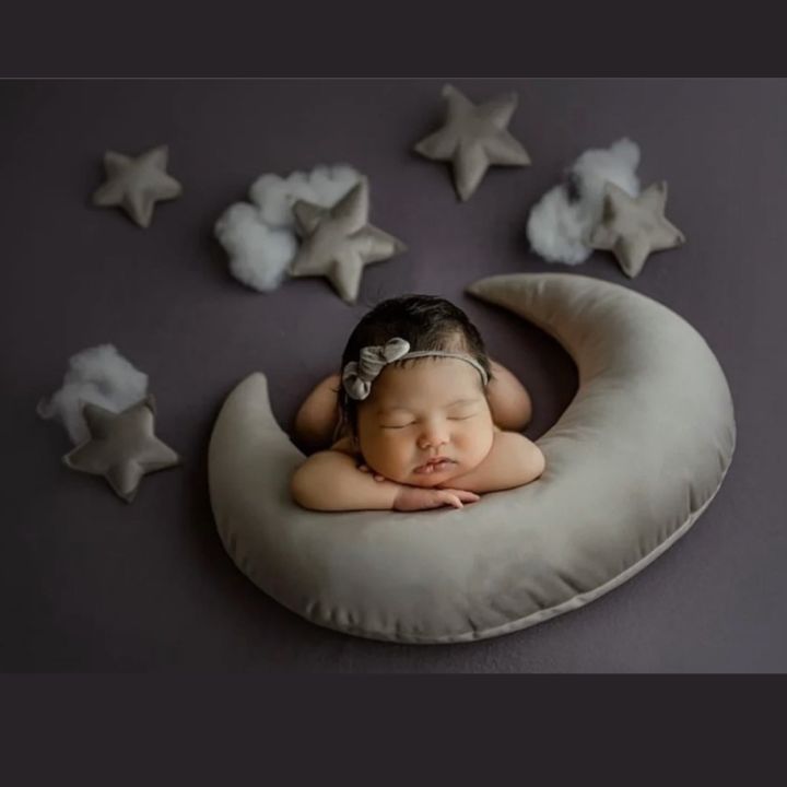 newborn-fotografia-props-acess-rios-posando-crescente-travesseiro-headband-estrelas-7-pcs-set-studio-baby-photo-decora-o