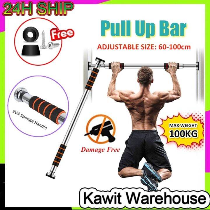 100KG Adjustable DoorWay Pull Ups Bar Sit up Home Gym Fitness Exercise