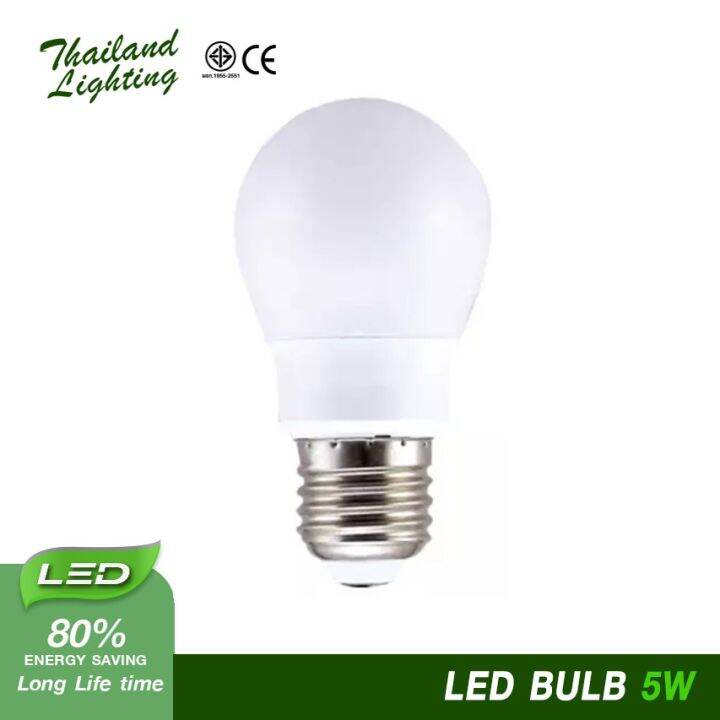 โปรโมชั่น-5-หลอด-หลอดไฟ-led-bulb-5w-ขั้วเกลียวe27-แสงสีขาวdaylight-6500k-thailand-lighting-หลอดไฟแอลอีดี-bulb-ใช้งานไฟบ้าน-led-ราคาถูก-หลอด-ไฟ-หลอดไฟตกแต่ง-หลอดไฟบ้าน-หลอดไฟพลังแดด