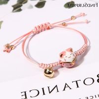 COD SDGREYRTYT [Ready Stock] Fashion Jewelry Lucky Bracelets Ceramic Cat Bracelets Bangles Best Friends Couple Red String Rope Charms Bracelets