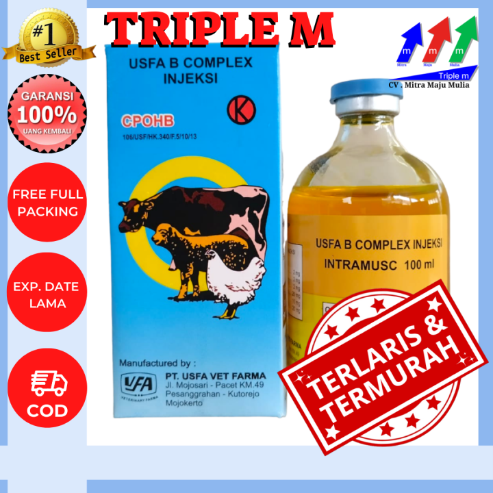 USFA B COMPLEX INJEKSI 100 Ml - Vitamin B Kompleks 100 Ml Hewan Ternak ...