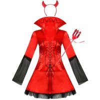 [COD][Ready Stock Hot Sale] [Super High Quality] Ladies Queen Game Uniform Cosplay Suit European American Women Halloween Demon Costume