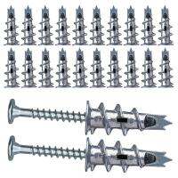 40 Pcs Metal Self Drive Anchor Plasterboard Dowels with Screws 4.5 x 35mm for Single-Layer and Double-Clad Plasterboar