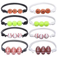 New Basketball Baseball Wax Woven Tennis Rugby Boys Jewelry BR1001