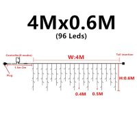 【Hot demand】 6Mx 3M หลอดไฟแอลอีดีม่านแสงไฟเชือกสวยงามการตกแต่งวันคริสต์มาสสำหรับกลางแจ้งในบ้านงานแต่งงานตกแต่ง