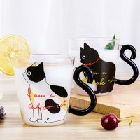 ร้อนสไตล์ญี่ปุ่นแก้วน้ำถ้วยแมวหางจับแก้วนมชากาแฟน้ำผลไม้แก้ว Drinkware โฮมออฟฟิศถ้วยคนรักคริสต์มาสปัจจุบัน