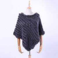 【Miki Xinyuan】จัดส่งฟรีฤดูใบไม้ผลิฤดูใบไม้ร่วง GenuineKnitted RabbitPoncho ห่อผ้าพันคอผู้หญิงธรรมชาติกระต่ายขนผ้าคลุมไหล่สามเหลี่ยมเคป