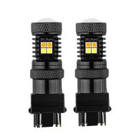 T20ชิป7443 Led 3030 8smd 32W หลอดไฟรถยนต์เลี้ยวแหล่งแสงไฟโคมไฟอัตโนมัติจอดสีขาวและสีเหลือง