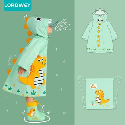 LORDWEY เสื้อกันฝนเด็กกันน้ำ1-10ปีชายหญิง Rain Jackets การ์ตูนเด็ก Rain Coat ชุดไดโนเสาร์น่ารัก Rainwear เสื้อผ้าเด็ก