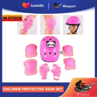【IN STOCK】Children Helmet Protective Gear Protection Set 7-Piece Set of Skating Roller Skating  Bicycle Cycling  Knee Pads and Wrist Pads