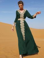 รอมฎอน Eid caftan โมร็อกโก jellaba abaya ดูไบอาหรับตุรกีอิสลามมุสลิมชุดแอฟริกันสำหรับผู้หญิง Kaftan Robe djella. Femme