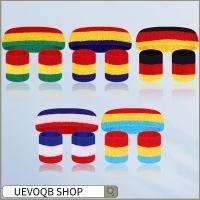 UEVOQB SHOP 3Pcs/Set ที่พยุงข้อมือ สายรัดข้อมือกีฬา เหงื่อออกที่ศีรษะ อีลาสติก วงผมโยคะ การปั่นจักรยาน ระบายอากาศได้ระบายอากาศ แถบคาดศีรษะกันเหงื่อ ชายหญิง