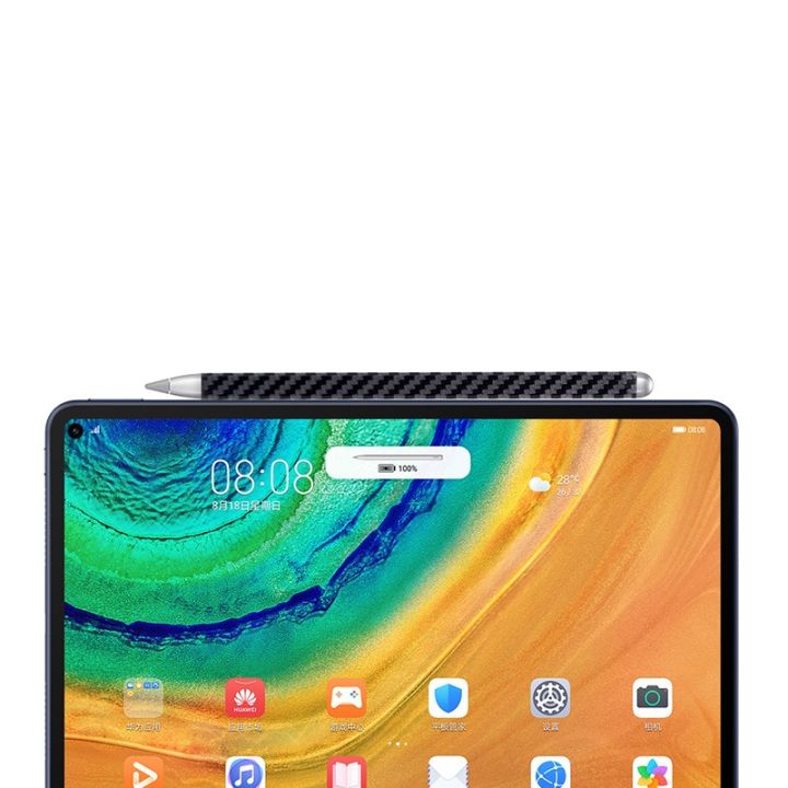 bottles-electron-ฟิล์มห่อบางพิเศษ-สติกเกอร์ฝาครอบป้องกันเต็มรูปแบบหนังคาร์บอนไฟเบอร์3d-3ชิ้นสำหรับ-huawei-m-pencil