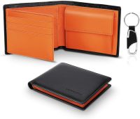 TEEHON Genuine Leather Wallet Men Slim RFID Purse Card Holder Coin Pocket Wallet Man