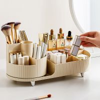 【YD】 360° Rotating Cosmetics storage box Desktop large capacity makeup brush eye shadow puff