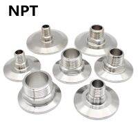 1Pc 1/2 1/4 3/4 1 Npt Male Thread Adaptor Sanitary Stainless Steel Tri Clamp 25.4 50.5 64mm SS304 Pipe Fitting Homebrew Adapter