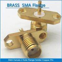 1X Pcs High-quality SMA Female plug With 2 Hole Flange Chassis Panel Mount deck Solder Copper Pin no PTFE Brass low loss