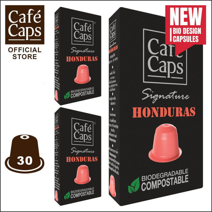 cafecaps-แคปซูลกาแฟ-nespresso-compatible-signature-honduras-3กล่อง-x-10-แคปซูล-กาแฟคั่วกลาง-เทสติ้งโน๊ต-คาราเมล-ช็อกโกแลตนม-มะนาวและส้มเขียวหวาน-และกลิ่นแอปเปิ้ลแดง-แคปซูลกาแฟใช้ได้กับเครื่อง-nespress