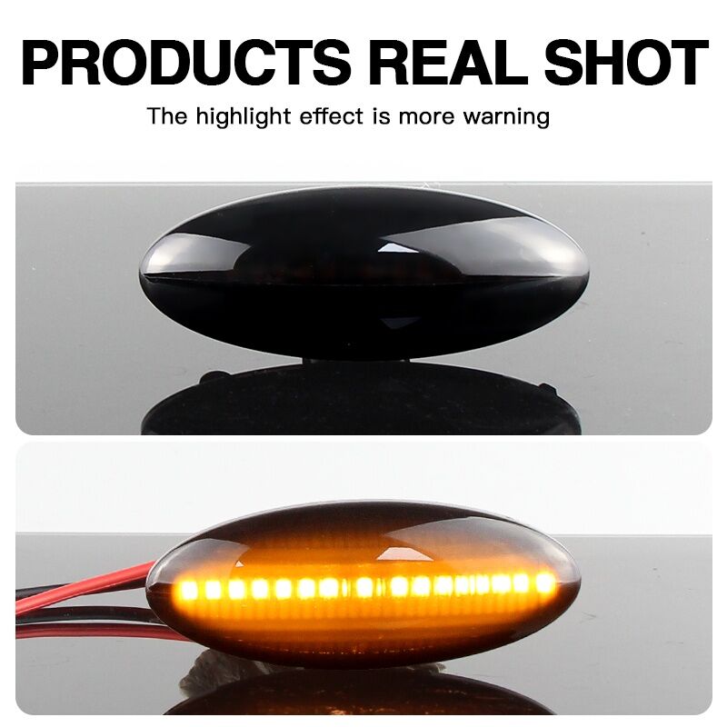 ZR For 2Pc Car Dynamic Side Marker Lights For Toyota Yaris 2005-2011 Corolla Auris RAV4 Sequential Blinker Turn Signal Streamer