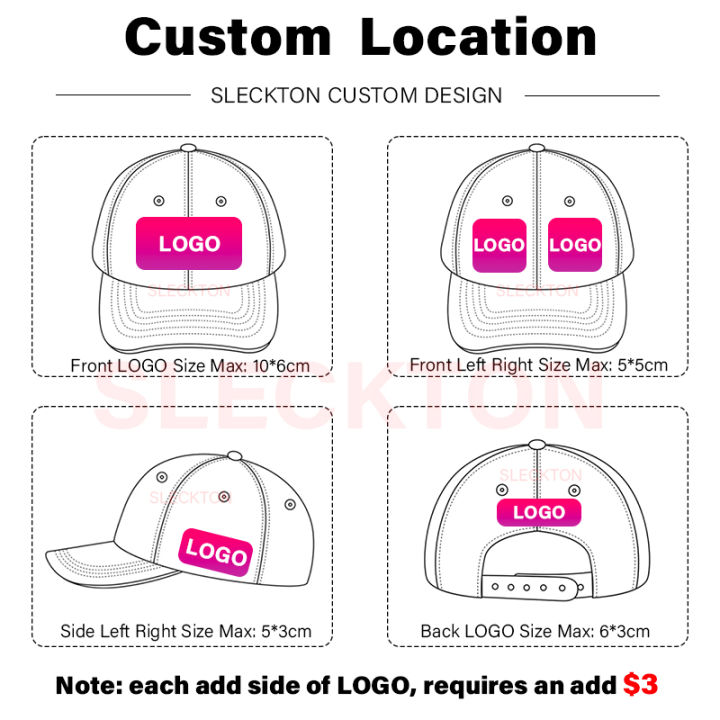 SLECKTON Custom LOGO Embroidery Mesh Cap Baseball Cap for Men and