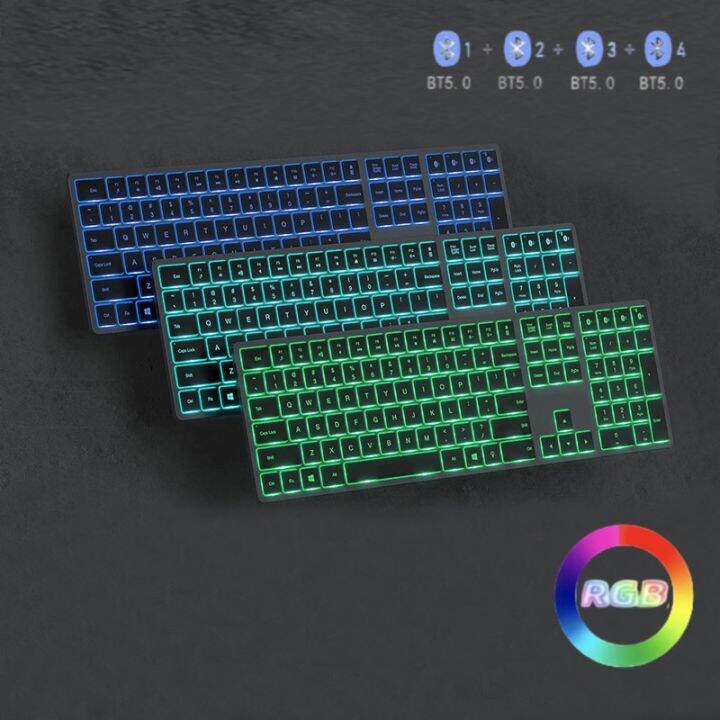 SeenDa Rechargeable Bluetooth Keyboard with 7 Color LED Backlights