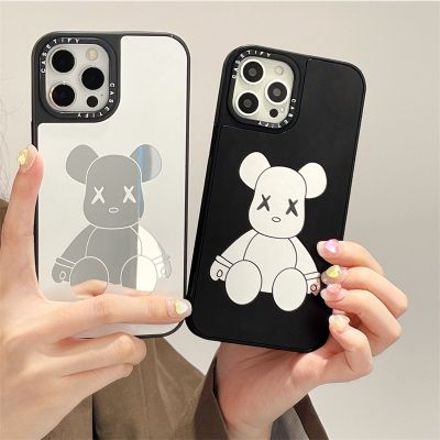 Casetify 【หมีขาว ดํา】เคสโทรศัพท์มือถือ TPU กันกระแทก ลายหมีน่ารัก แฟชั่น สําหรับ iPhone 14 Pro 13 Pro MAX 12 11 Pro MAX XR X XS MAX 6 7 8 Plus SE2020 13 12 Mini