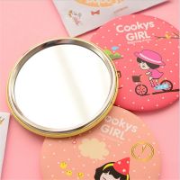 【BEIBEI】 Portable 1pc Fashion Lady Portable Makeup Mirror Cartoon Pattern Compact Pocket Cosmetic Mirror Mini Cute Small Creative