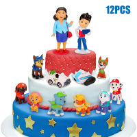 ชุดตุ๊กตาหุ่นการ์ตูน Paw Patrol,โมเดลของเล่นอนิเมะ PVC ของขวัญวันเกิดสำหรับเด็ก12ชิ้น/เซ็ต