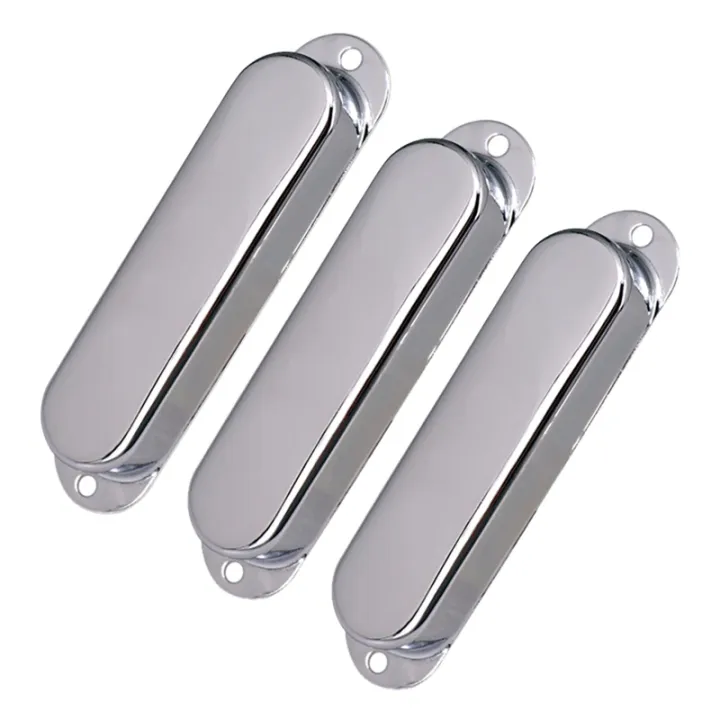 3Pcs Chrome Metal Sealed ST Strat Guitar Pickup Covers 3 Closed Single