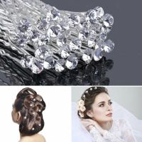 【CW】 20PCS Bridal Wedding Prom Hair Pins Diamante Hairpin Round Rhinestone Clip Styling Accessories