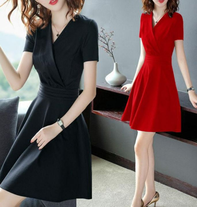 Plus Size Elegant Dinner Dress Summer Long Dress Women Lady Office OL Dress  Korean Midi Dresses A-Line Evening Dress | Lazada
