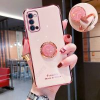 For OPPO Reno 6 5 4 SE 3 Pro A15 ACE 2 Realme X7 7 5 X50 XT Find X3 X2 A72 Case Elecplating Cover Dial Ring Bracket Holder Shell