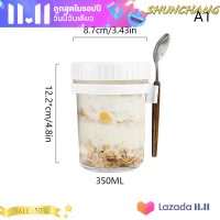 ?SHUNCHANG 350/600ml overnight ข้าวโอ๊ตนมผลไม้สลัดอาหารเก็บภาชนะอาหารเช้าถ้วย