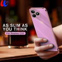 สำหรับ Realme C53 RealmeC53 Realmy C 53 53C 6.74 2023เคสกล้องกันกระแทก Fundas Realme C53เคสกรอบชุบตรงปลอกซิลิโคน